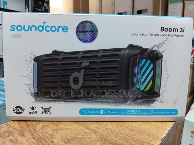 Soundcore by Anker Boom 3i Portable Rugged Outdoor Speaker in Black.