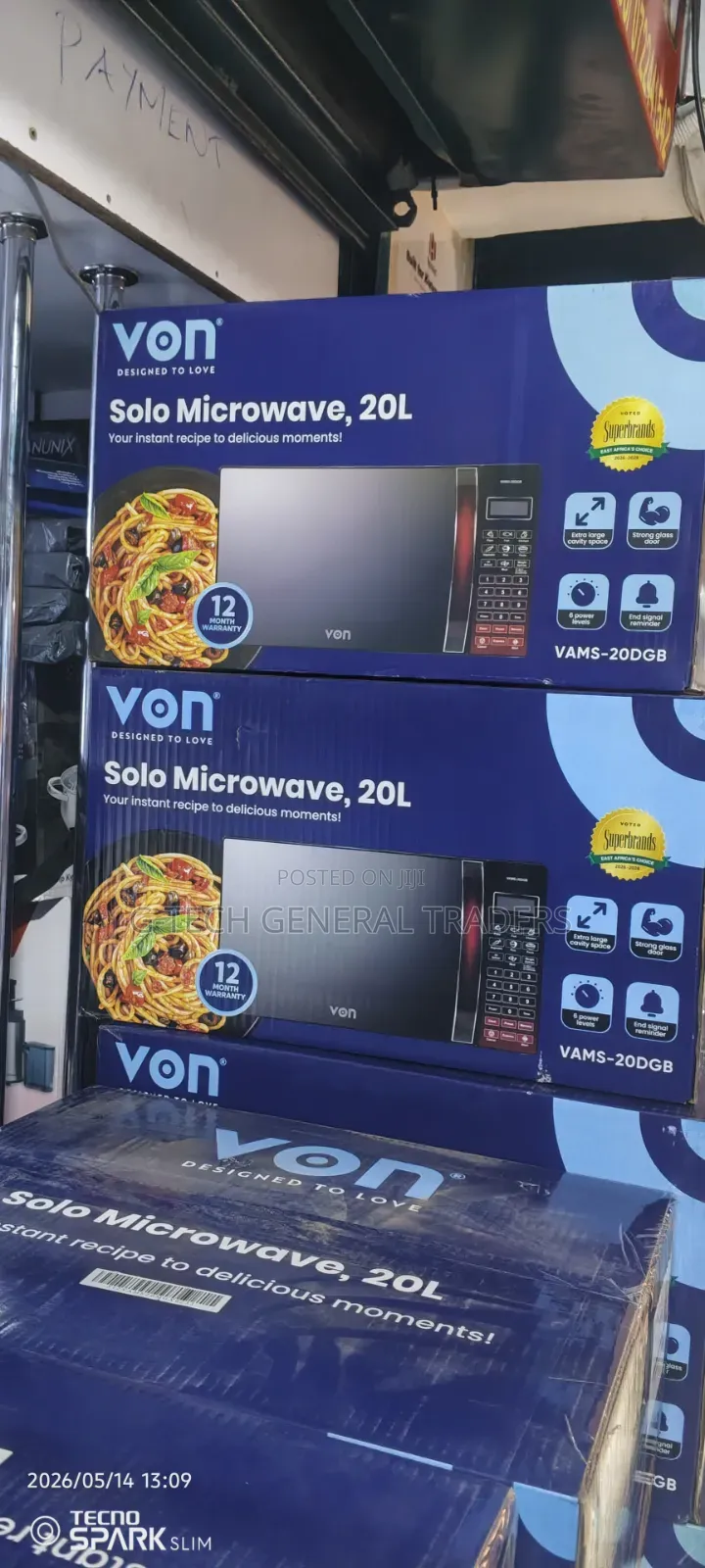Von Hotpoint 20l Solo Digital Microwave Oven (1 Year Warranty)
