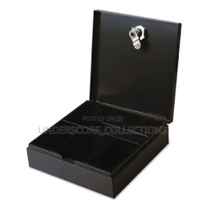 Space-Saving Steel Security Box, Cash, Coin Compartments
