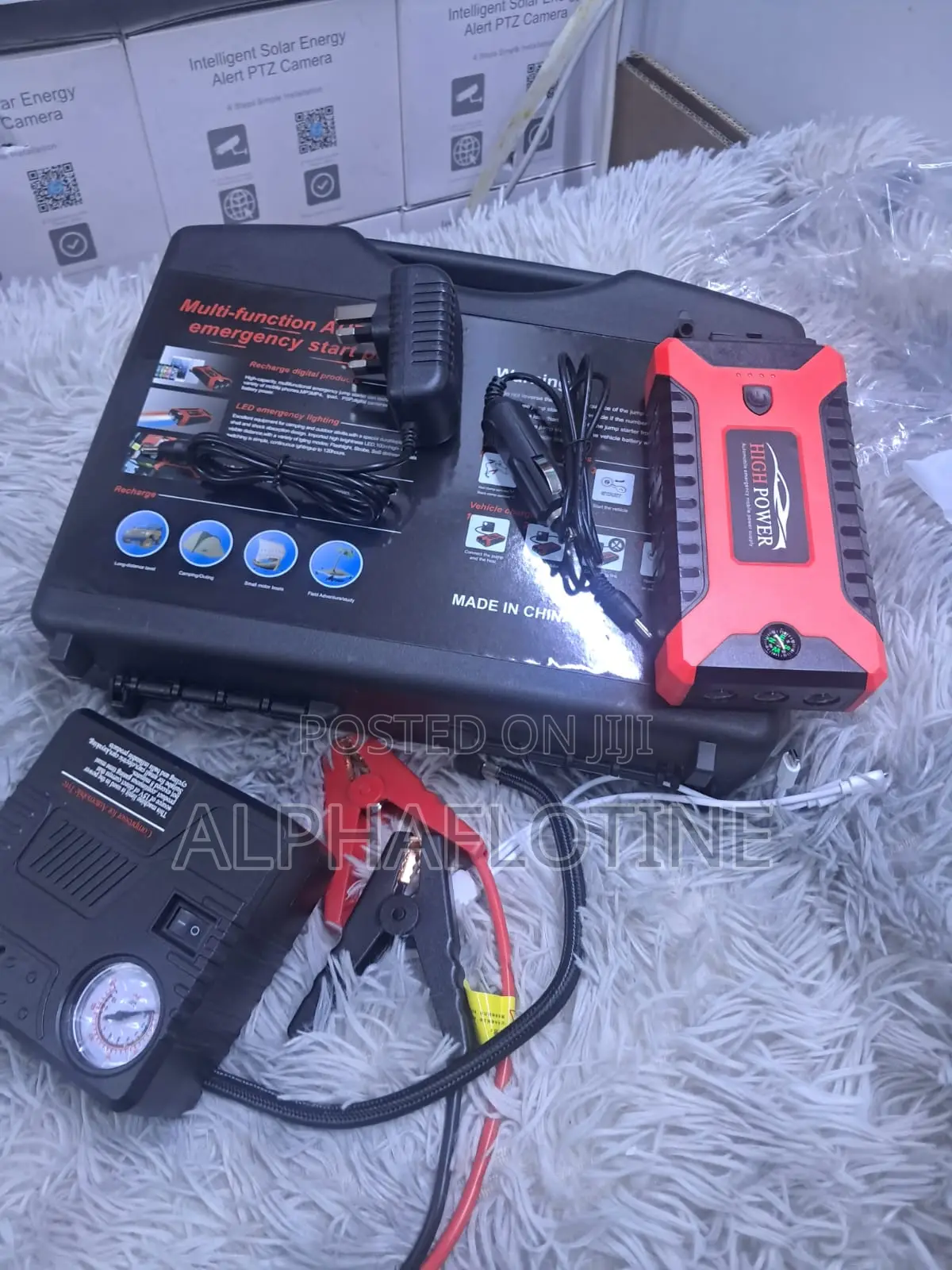 Portable Car Jump Starter Kit With Air Compressor