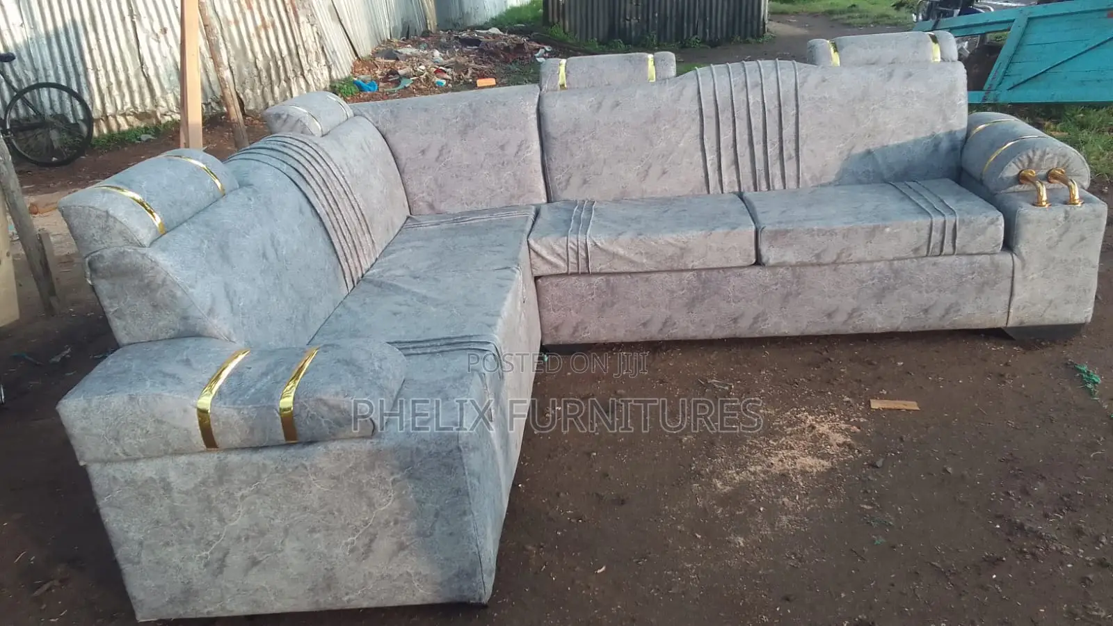 Light Grey L Shaped Sofa