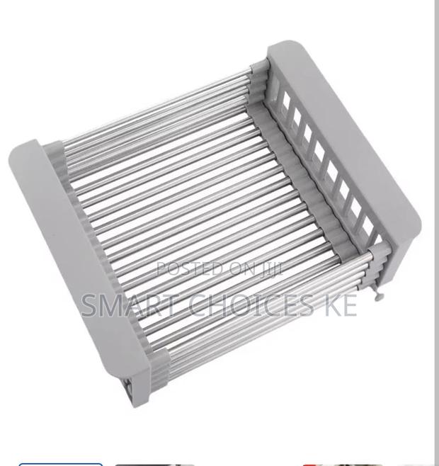 Over the Sink Adjustable Vegetable Drainer/Utensil Rack - thumbnail 3