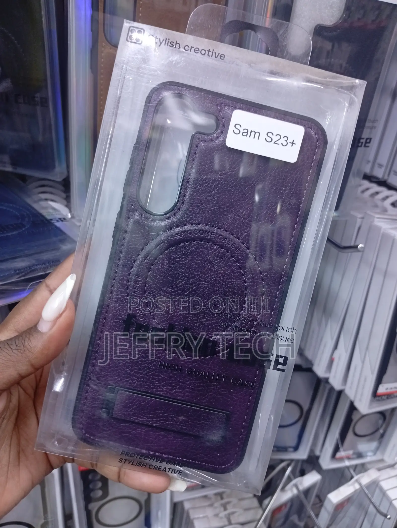 Stylish Creative Purple Pu Leather Case for a Samsung Galaxy S23+