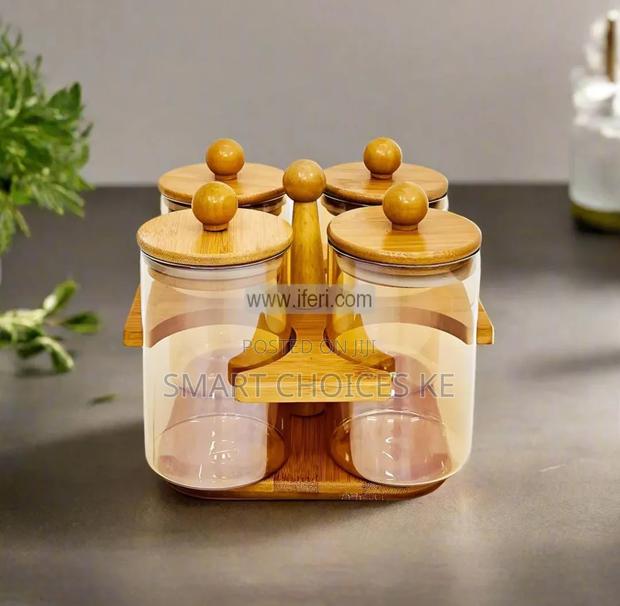 4 in 1 Storage Set With Bamboo Holder - main view