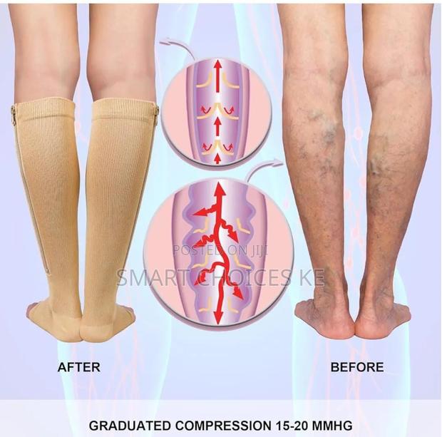 *Open Toe Full Lenghth Compression Calf Socks - thumbnail 3