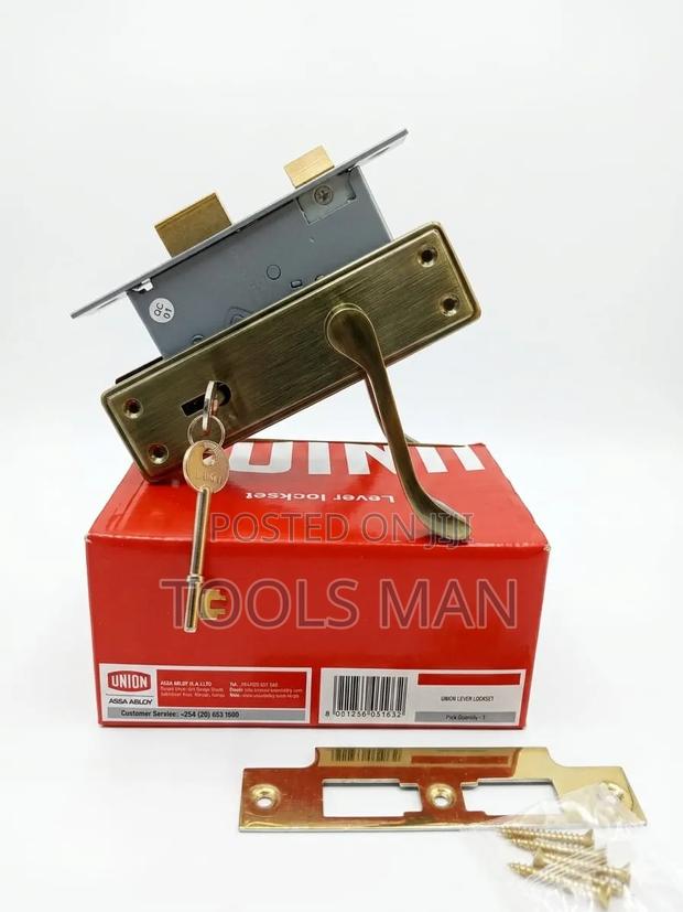 Union 2 Lever Mortice Door Lockset - Antique Brass Finish.