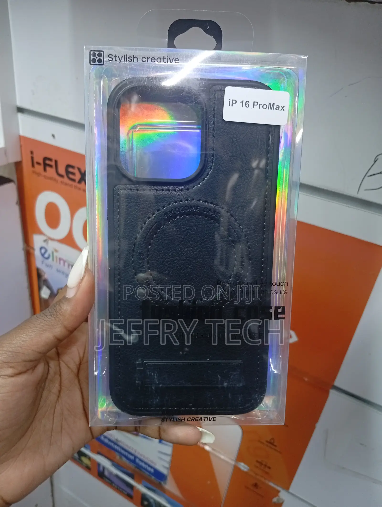 Black Faux Leather iPhone 16 Pro Max Case