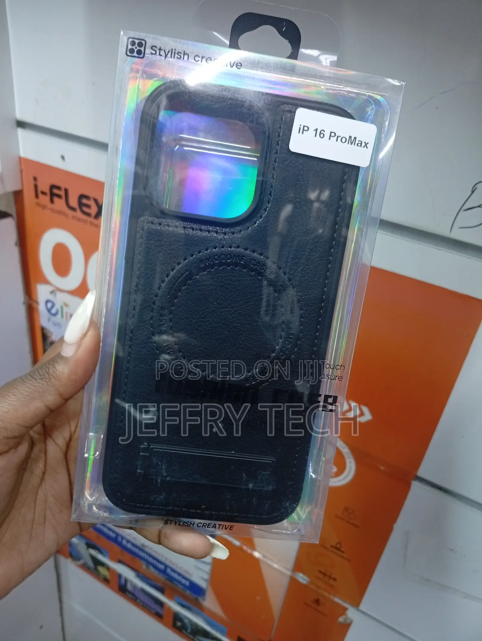 Black Faux Leather iPhone 16 Pro Max Case
