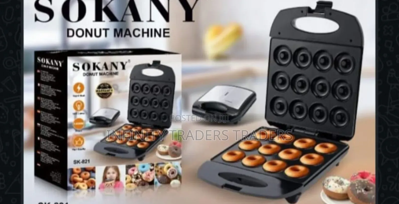 Sokany 12 PCS Donut Maker