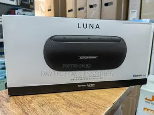 This Is a Harman Kardon Luna Portable Bluetooth Speaker in Black.