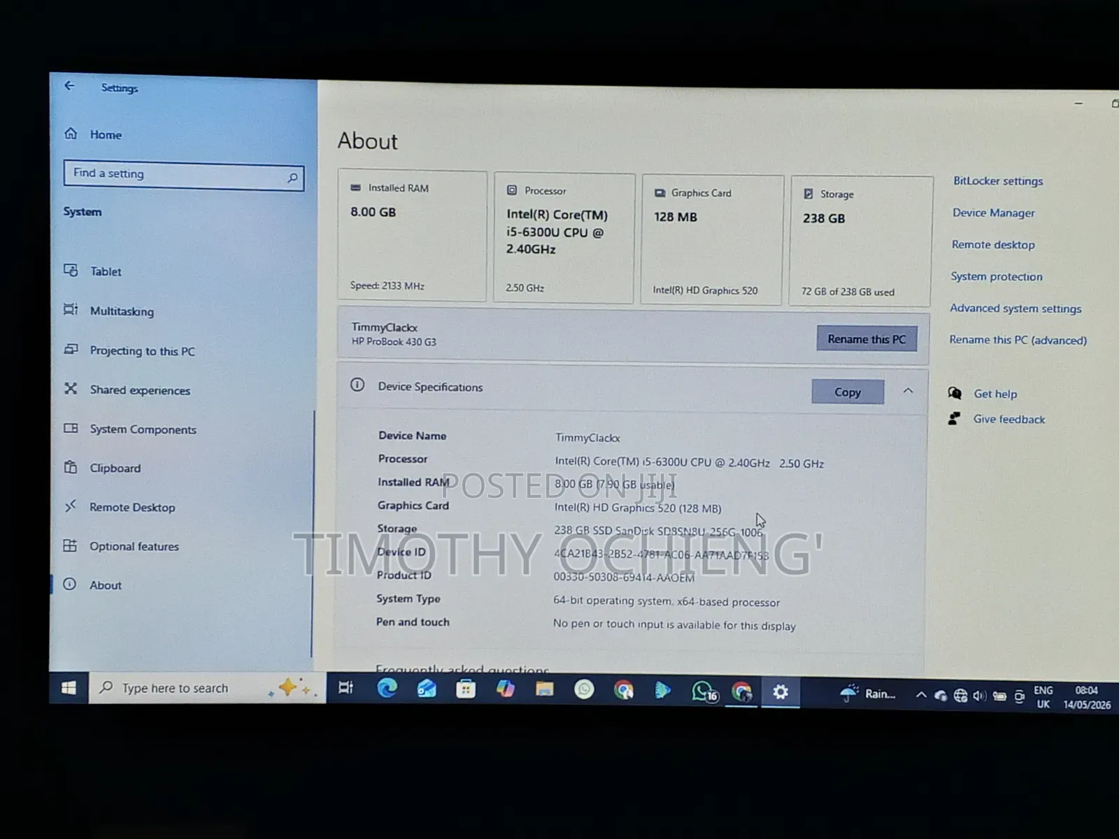 Laptop HP 430 G3 8GB Intel Core i5 SSD 256GB
