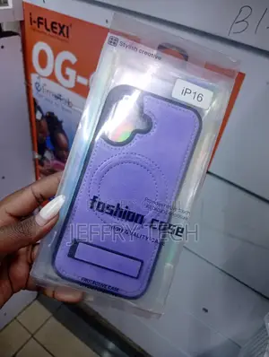 Purple Leather-Style Fashion Phone Case for an iPhone 16 Plus