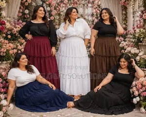 Tiered Boho Maxi Skirt With a High Waist and a Flowy, Pleated Design