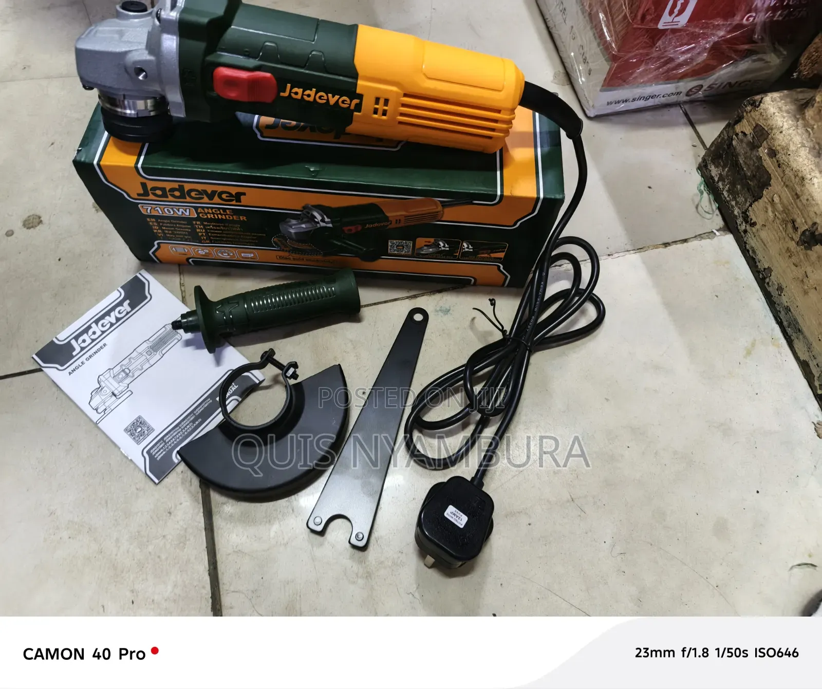 4" Angle Grinder/ Electric Jadever Grinder Machine 710w