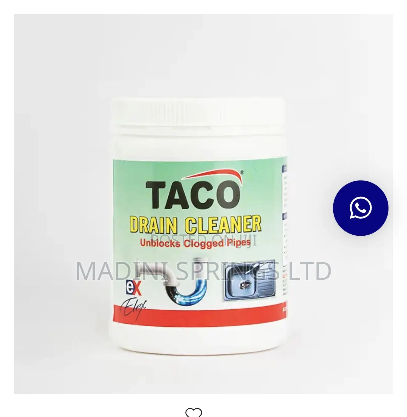 Drain Cleaners for Unblocking Clogged Pipes and Sinks (Taco Cleaner)