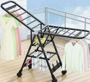 Foldable Heavy Clothes Drying Rack With Wheels