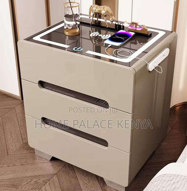 Bedside Table: 3 Drawer Led Smart Nightstand - thumbnail 4
