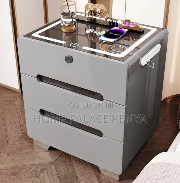 Bedside Table: 3 Drawer Led Smart Nightstand - thumbnail 7