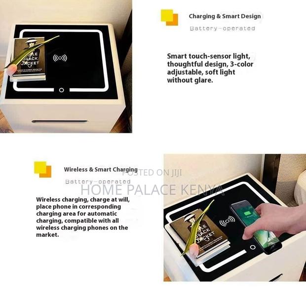 Bedside Table: 3 Drawer Led Smart Nightstand - thumbnail 10