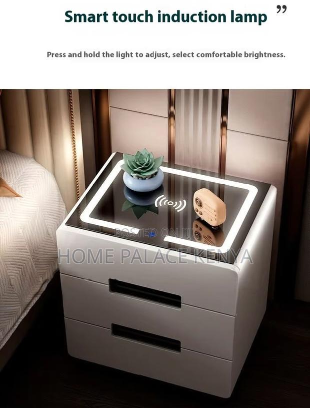 Bedside Table: 3 Drawer Led Smart Nightstand - thumbnail 9