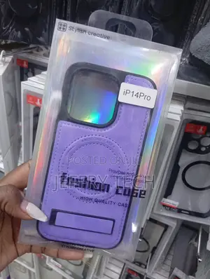 These Are Purple Pu Leather Fashion Cases for an iPhone 14 Pro.