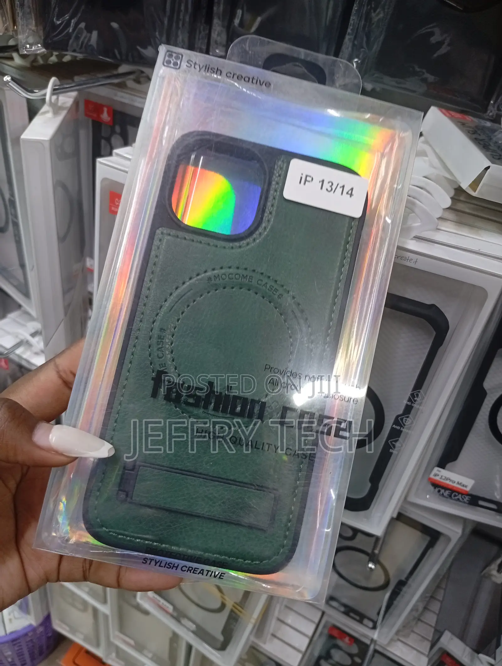 Green Leather Magnetic "Fashion Case" Designed for Apple iPhone 13/14