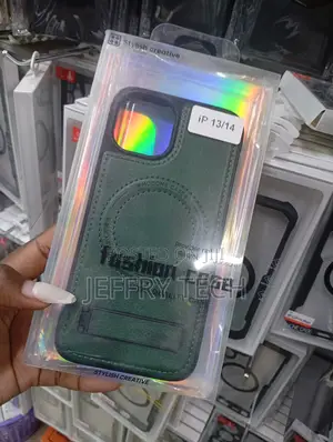 Green Leather Magnetic "Fashion Case" Designed for Apple iPhone 13/14