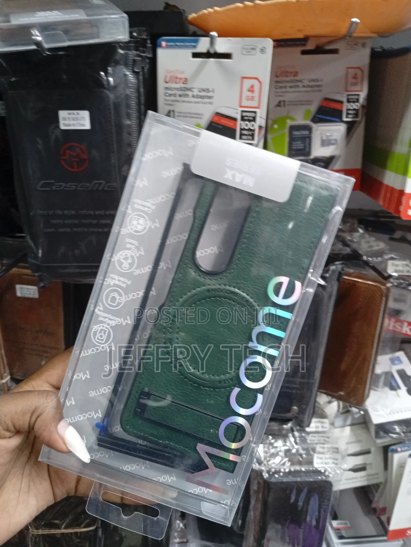 Green Mocome Max Series Leather Phone Case With Magsafe