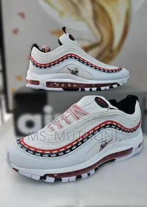 Nike Air Max 97 White University Red Script Size 40-45