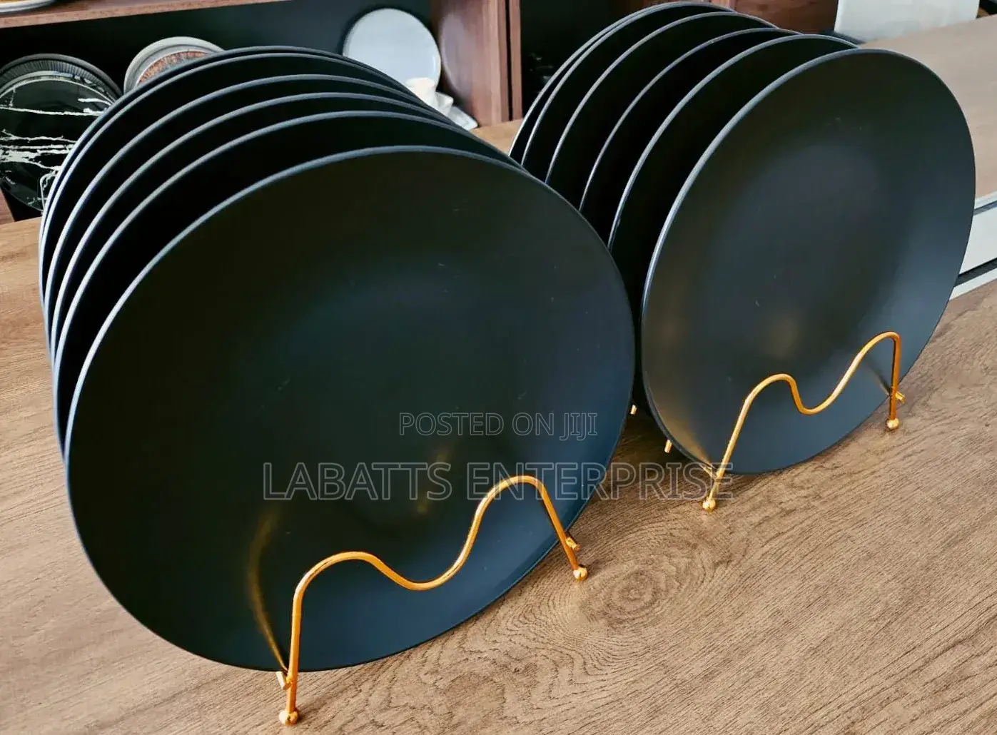 6pcs High Quality Black Dinner Plate Set