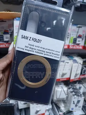 Blue Premium Leather Protective Case for the Samsung Galaxy Z Fold7
