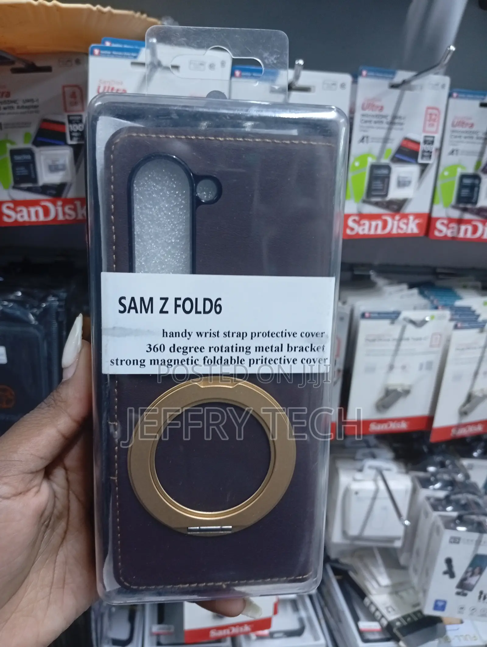 Brown Leather Protective Cover for the Samsung Galaxy Z Fold6