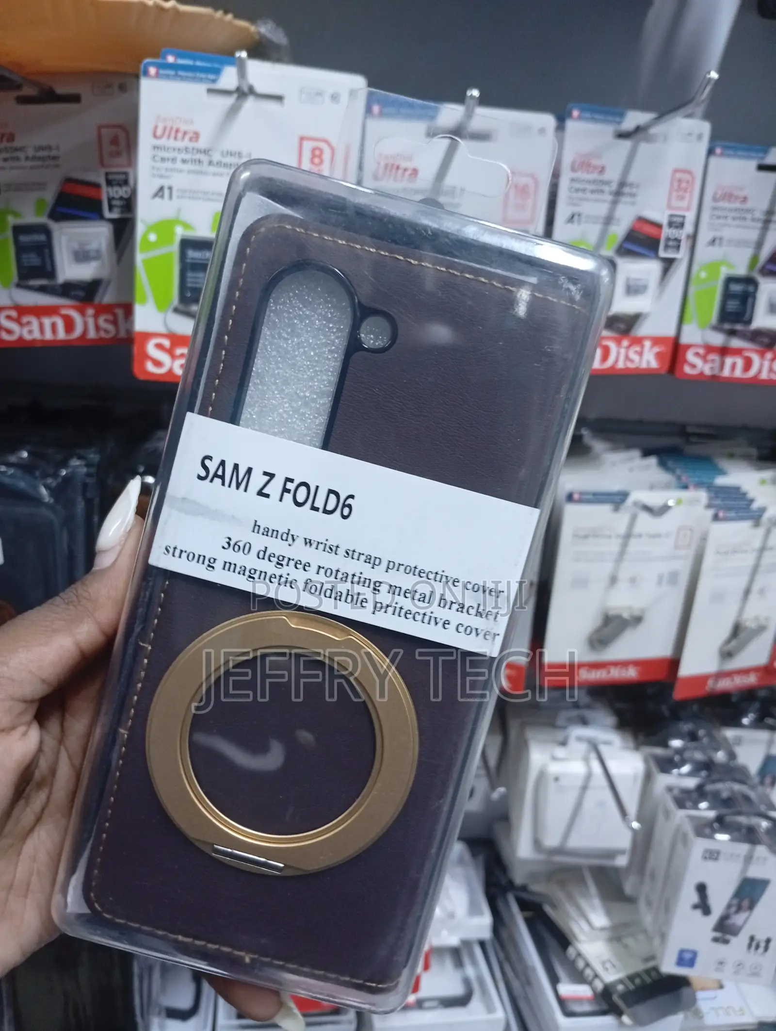 Brown Leather Protective Cover for the Samsung Galaxy Z Fold6