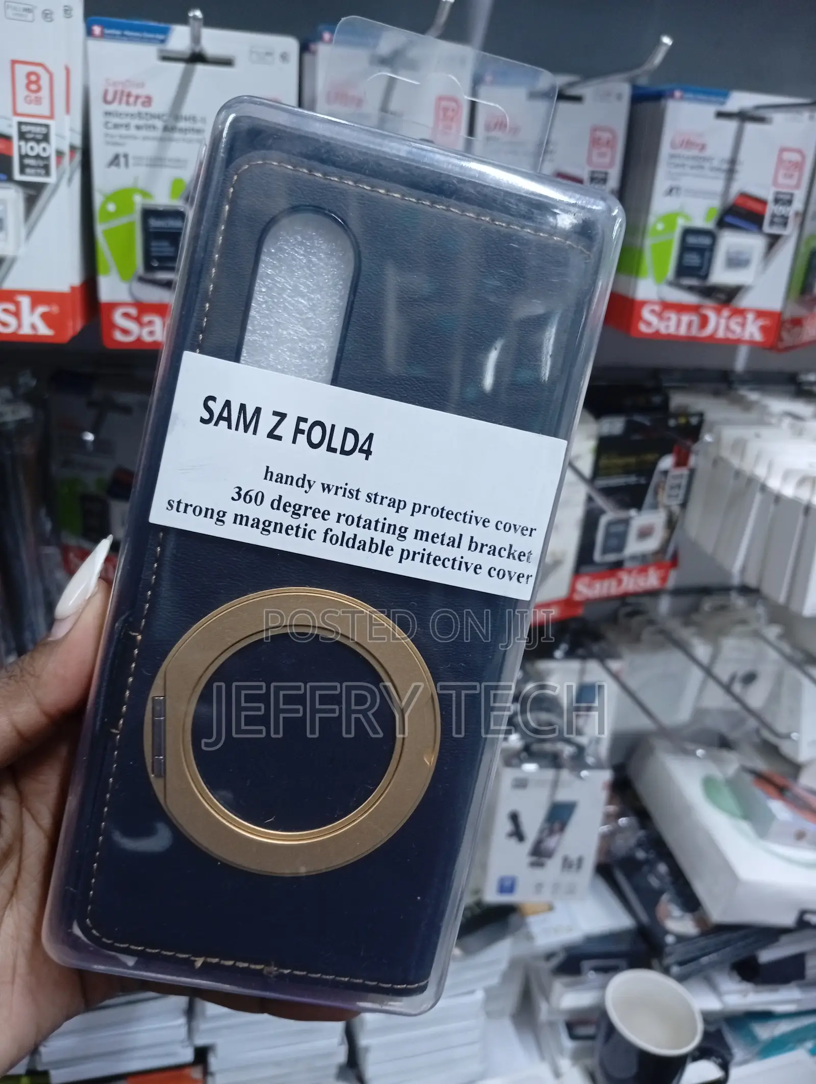 Samsung Galaxy Z Fold4 Protective Cover Featuring a Rotating Metal