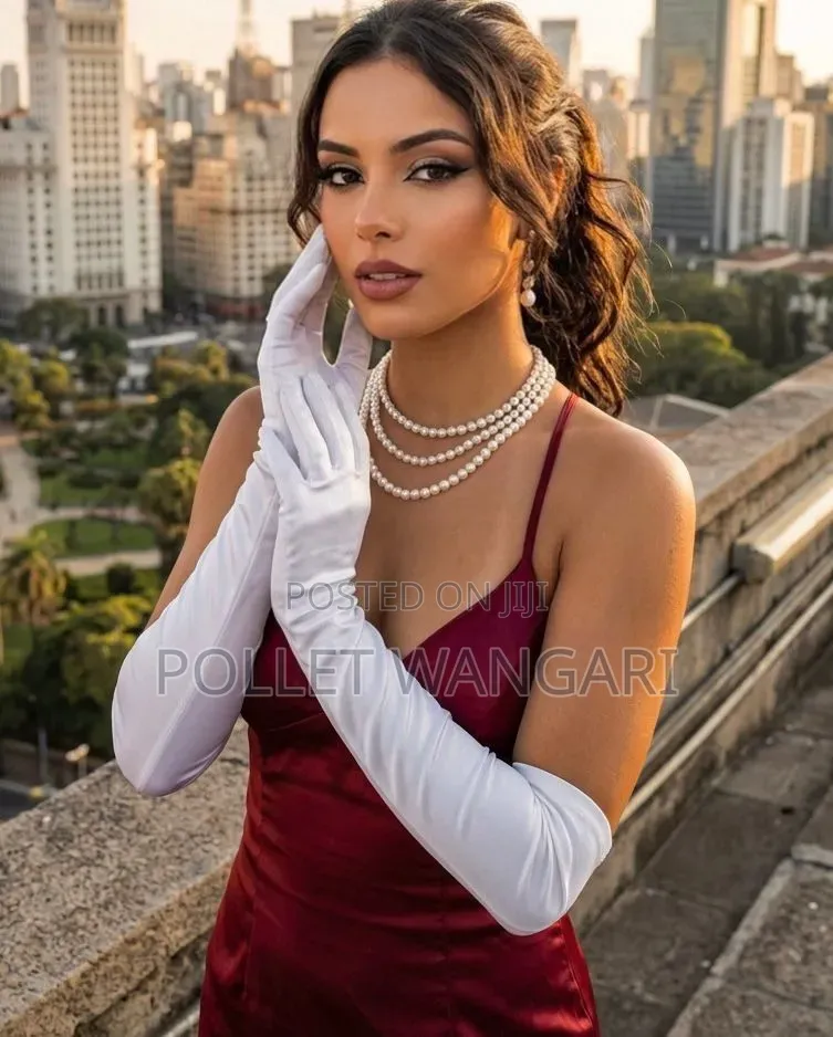 Long Opera Gloves( Available In White, Red And Black And Maroon)