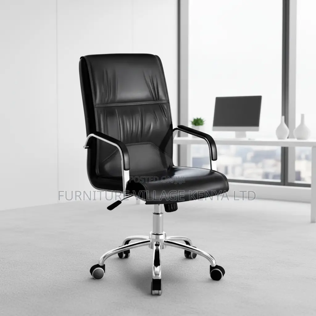 Swivel Leather Office Workstation Chair