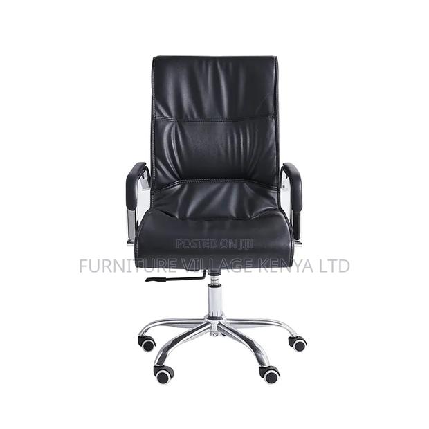 Swivel Leather Office Workstation Chair - thumbnail 7