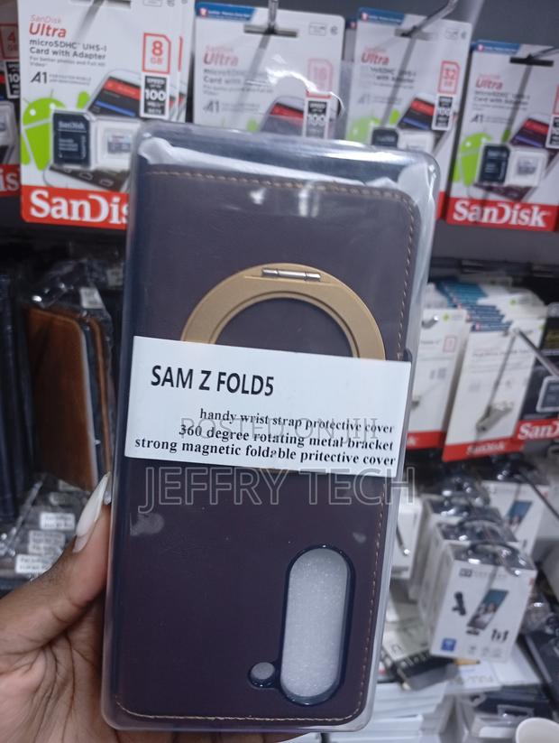 Samsung Galaxy Z Fold5 Leather Protective Case With a Magsafe Stand