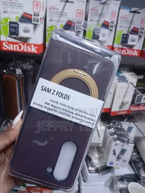 Samsung Galaxy Z Fold5 Leather Protective Case With a Magsafe Stand