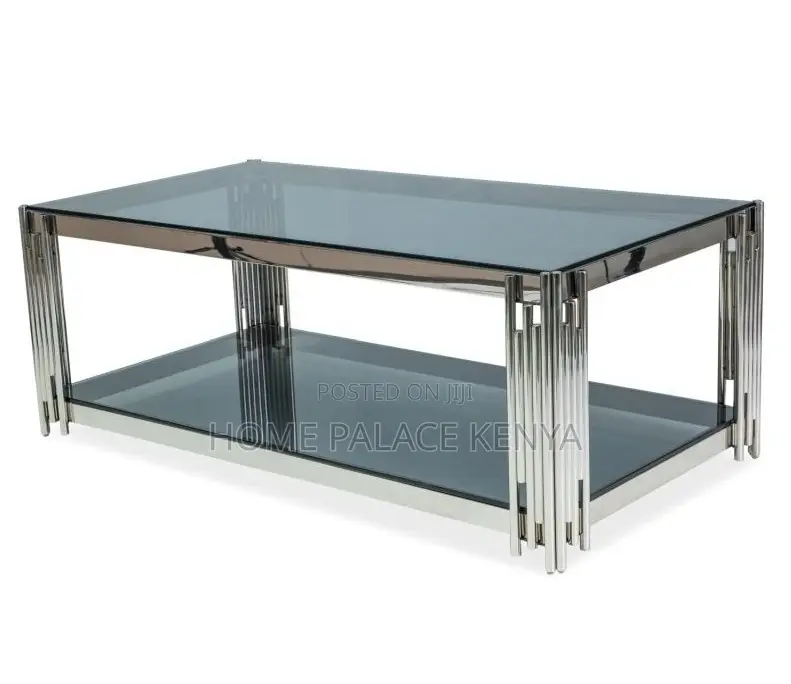 Coffee Table: Rectangle Coffee Table With Fluted Tempered Glass
