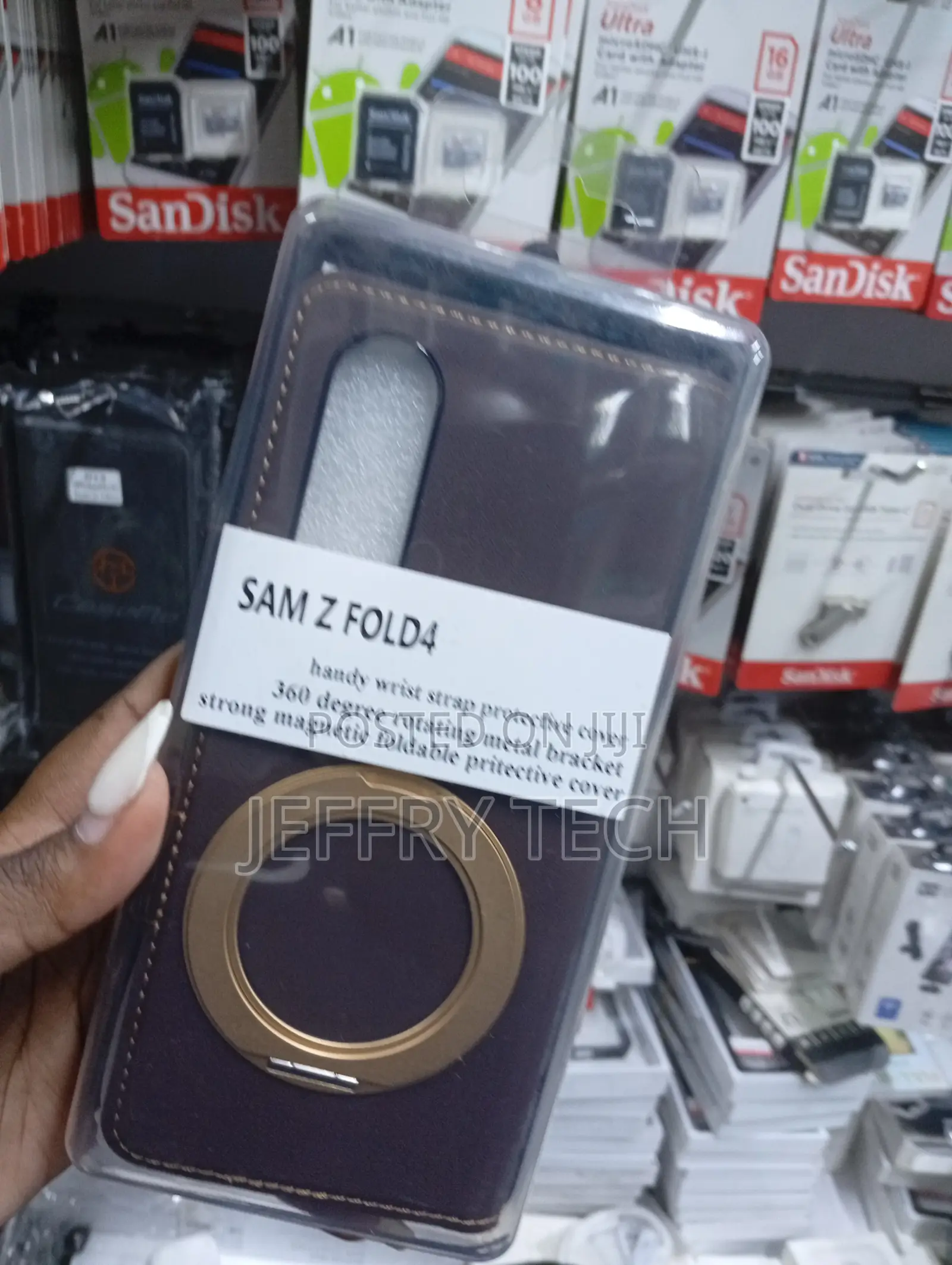 Purple Leather With Metal Bracket for the Samsung Galaxy Z Fold4
