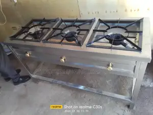 Stainless Steel Commercial Three Burner Gas Cooker Size 1500mm By550mm