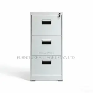 3-Drawer White Metallic Locker File Cabinet