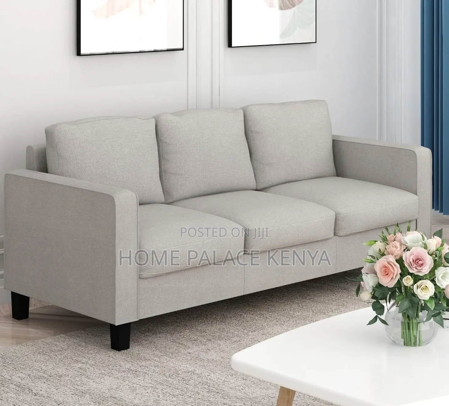 Home Sofa: 3 Seater Fabric Sofa