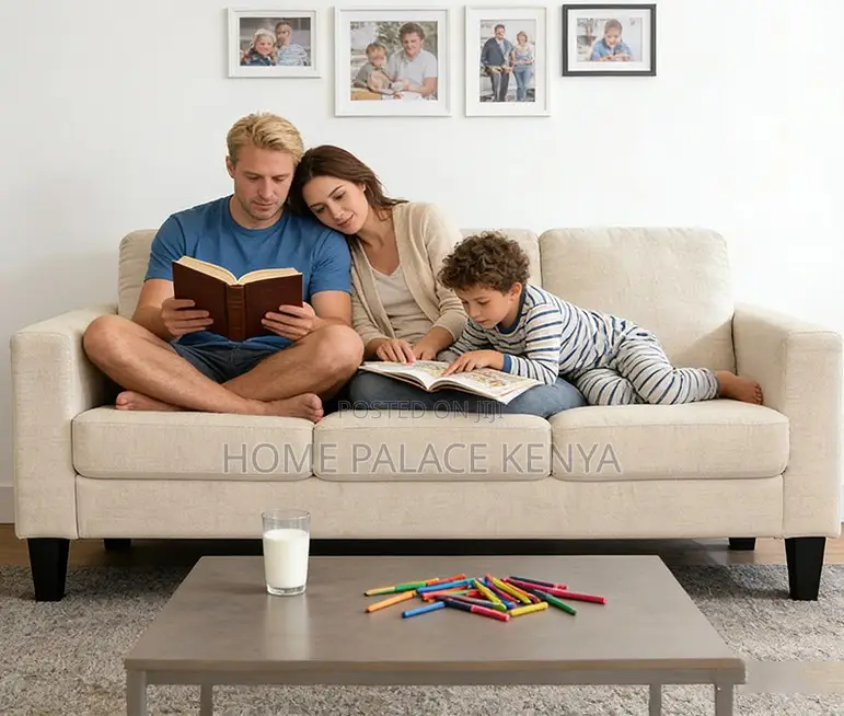 Home Sofa: 3 Seater Fabric Sofa