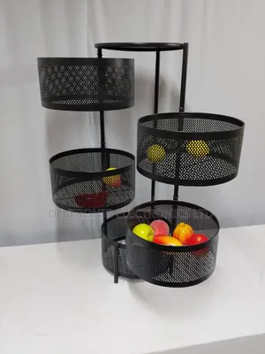 5 Layer Round Mettalic Fruits Rack