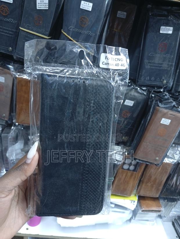 Brand Black Leather Wallet Flip Case Designed for the Tecno Camon 40