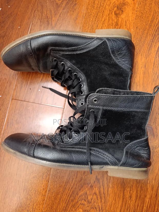 Black Leather Suede Boots - thumbnail 2
