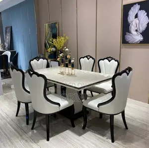 Dining Tables : Black White Marble Dining Table