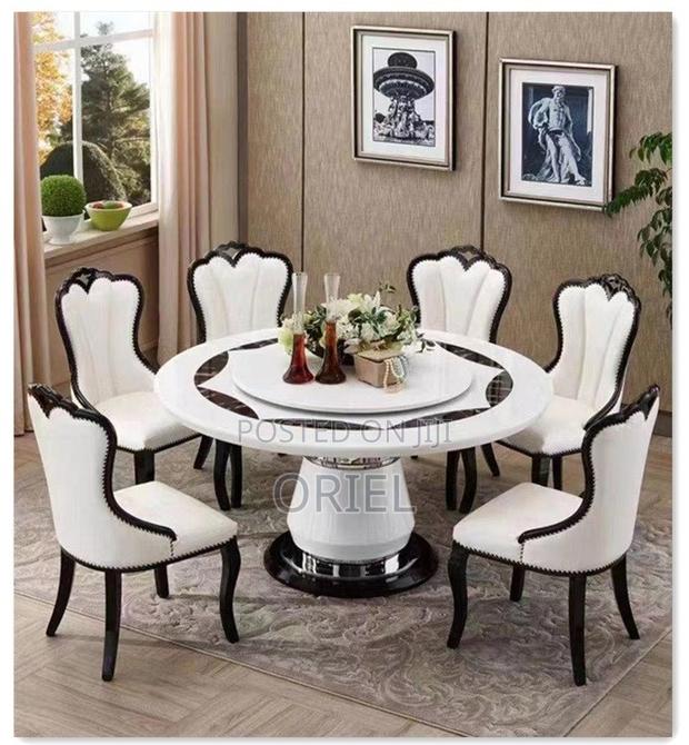 Dining Tables : Black White Marble Dining Table - thumbnail 3